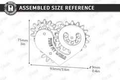Mechanical Heart Keychains Laser Cut Bundle. Moving Gear SVG Product Image 11