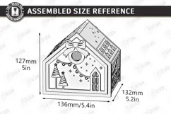 3D Christmas Gingerbread House Laser Cut | Christmas House Product Image 3