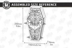 Wooden Halloween Coffin Candy Box Laser Cut | 3D Treat Box Product Image 3