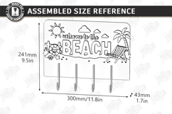 Wooden Coastal Wall Hooks Rack Laser Cut | 3D Layered Ocean Product Image 24