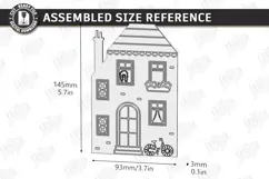 Miniature Village Blocks Toy Laser Cut | Town House Product Image 2
