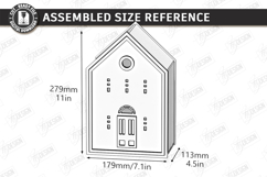 3D House Organizer Laser Cut | Storage Box | Village Cottage Product Image 4