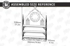 3D Wooden Gothic Display Shelf Laser Cut | Gothic Shelf |CNC Product Image 2