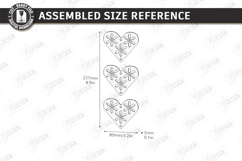 Hearts Hanging Decor Ornament Laser Cut | 3D Floral Decor Product Image 2