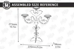 Halloween Wooden Candle Holder Laser Cut | Gothic Candelabra Product Image 2
