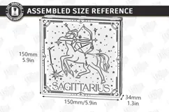 Zodiac Sign Night Light Laser Cut | Sagittarius Light Box Product Image 2