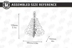 Wooden 3D Christmas Ornament Laser Cut | 3D Hanging Decor Product Image 2