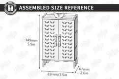 Miniature Cabinet Book Nook Laser Cut | Dollhouse | Closet Product Image 2