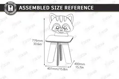 Animal Kids Chair Laser Cut | Nursery | Kids Laser | Raccoon Product Image 2