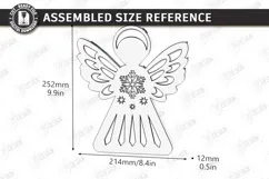 Wooden Angel Night Light Laser Cut | 3D Layered Christmas Product Image 2