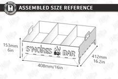S'mores Station Tray Laser Cut | S'mores Bar Organizer SVG Product Image 2