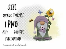 Summer Gnome Sublimation design PNG|Gnome clipart Product Image 2