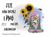 Summer Gnome Sublimation design PNG|Gnome clipart Product Image 2