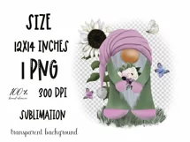 Summer Gnome Sublimation design PNG|Gnome clipart Product Image 2