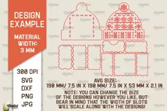 Christmas Gift Box Laser Cut. 3D Favor Box SVG Design Product Image 2