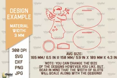 Angel Candle Holder SVG. Names Wooden Candle Holder Lasercut Product Image 2