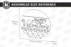 Valentine’s Round Door Hanger Laser Cut | Layered Door Sign Product Image 2