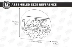 Valentine’s Round Door Hanger Laser Cut | Layered Door Sign Product Image 2