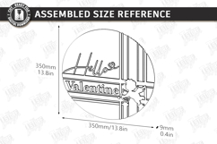 Valentine’s Round Door Hanger Laser Cut | Layered Door Sign Product Image 2