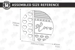 Valentine’s Round Door Hanger Laser Cut | Layered Door Sign Product Image 2