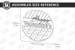 Valentine’s Round Door Hanger Laser Cut | Layered Door Sign Product Image 2