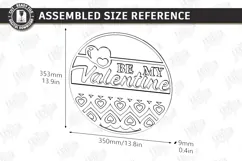 Valentine’s Round Door Hanger Laser Cut | Layered Door Sign Product Image 2
