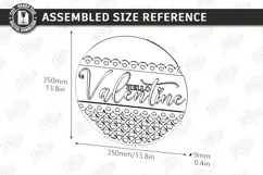 Valentine’s Round Door Hanger Laser Cut | Layered Door Sign Product Image 2
