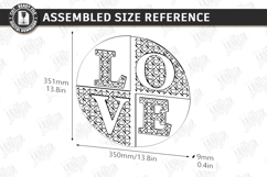 Valentine’s Round Door Hanger Laser Cut | Layered Door Sign Product Image 2