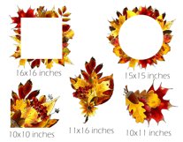 Autumn leaves frames bundle| Wreath clipart|Fall sublimation Product Image 3