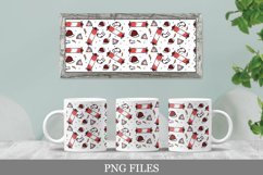 Cute Skateboard Pattern, 11 oz Mug Wrap, Seamless Design Product Image 1