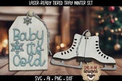 Winter Tiered Tray SVG | Laser Cut SVG Files | Six Designs Product Image 4