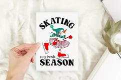 Ice Skating Snowman Print | Skating Is My Favorite Season Product Image 3