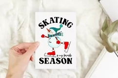 Ice Skating Snowman Print | Skating Is My Favorite Season Product Image 3