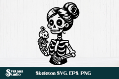 Messy bun skeleton SVG bundle | Skull mom life SVG Product Image 8