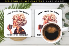 Mom Skeleton Square Coasters Sublimation Product Image 1