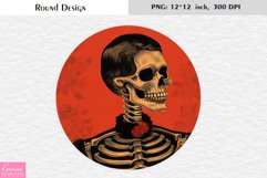 Vintage Skeleton|Halloween Card|Spooky Round Design Product Image 1