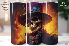 Skeleton Halloween 20oz Tumbler Wrap Sublimation Design JPG Product Image 1