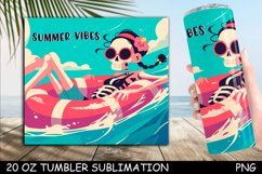 Funny Skeleton Sublimation Tumbler Wrap | Summer Vibes Product Image 1