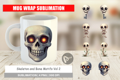 Mug Wrap Skeleton and Bone Motifs Product Image 1