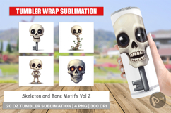 Tumbler Skeleton and Bone Motifs Product Image 1