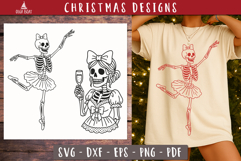 Skeleton Ballerina Christmas SVG