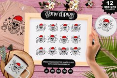 Skeleton Character Santa Claus Clipart Set With Christmas Product Image 1