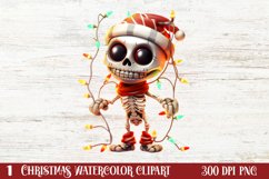 Christmas Skeleton Sublimation Clipart, Christmas PNG Product Image 1