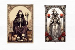 Skeleton Witch Tarot Card Watercolor Sublimation clipart Product Image 2