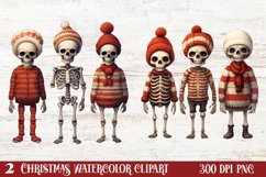 Christmas Skeleton Sublimation Clipart, Christmas PNG Product Image 1