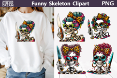 Leopard Bow Skeleton Clipart | Spooky Chic Knife Art Product Image 1