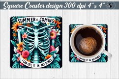 Square Coaster | Skeleton | Summer coming Product Image 1