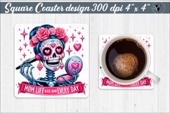 Square Coaster | Skeleton | Mom Life Product Image 1