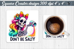 Square Coaster | Skeleton | Don't be solty Product Image 1