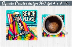 Square Coaster | Skeleton | Beach Please Product Image 1